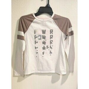 Athletic Work Girls Long Sleeve Shirt Size L 10/12 Graphic""Power ""
